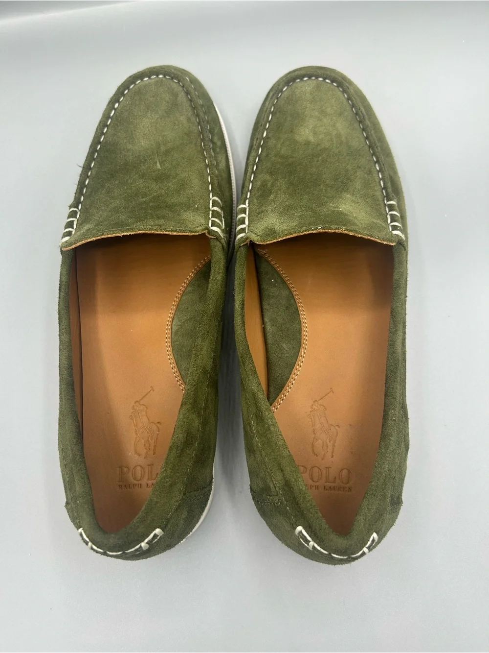 Polo by Ralph Lauren Olive Green Suede Slip-On Loafers